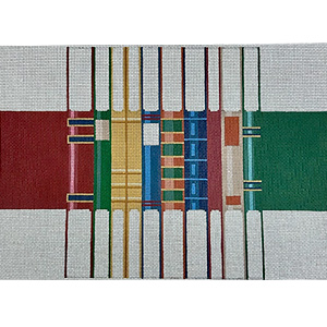 Library Books Brick Cover Hand Painted Canvas by Susan Roberts