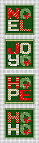 Susan Roberts Needlepoint Designs - Noel, Joy, Hope, Ho Ho Coaster Strip (Runner)