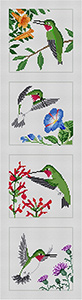 Susan Roberts Needlepoint Designs - Hummingbird Coaster Strip (Runner)