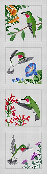 Susan Roberts Needlepoint Designs - Hummingbird Coaster Strip (Runner)