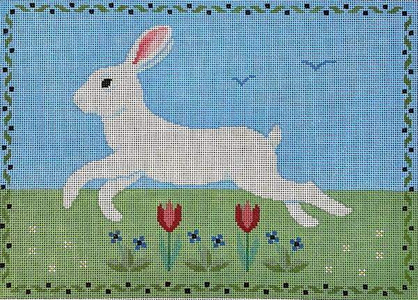 Susan Roberts Needlepoint Designs - Leaping Rabbit
