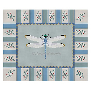 Susan Roberts Needlepoint Designs - Hand-painted Canvas -  Dragonfly