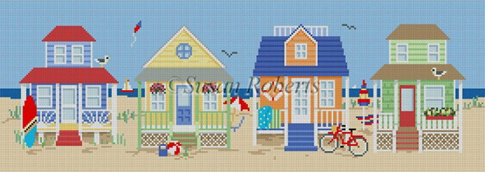 Susan Roberts Needlepoint Designs - Hand-painted Canvas -  Beach Houses