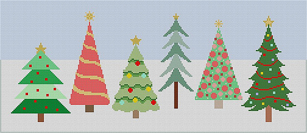 Susan Roberts Needlepoint Designs - Hand-painted Canvas - Christmas Trees