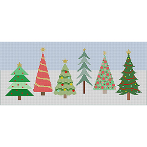 Susan Roberts Needlepoint Designs - Hand-painted Canvas - Christmas Trees
