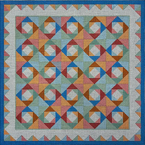 Diamonds on Squares Quilt Hand Painted Canvas by Susan Roberts