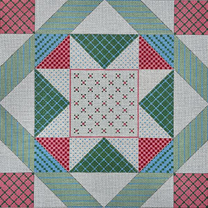 Patchwork Star Quilt Hand Painted Canvas by Susan Roberts