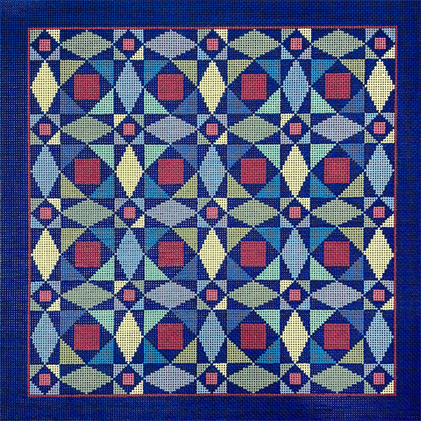 Kaleidascope Quilt Hand Painted Canvas by Susan Roberts