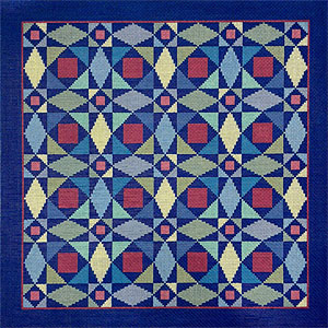 Kaleidascope Quilt Hand Painted Canvas by Susan Roberts