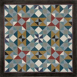 Susan Roberts Needlepoint Designs - Hand-painted Canvas - Pinwheel Cross Quilt