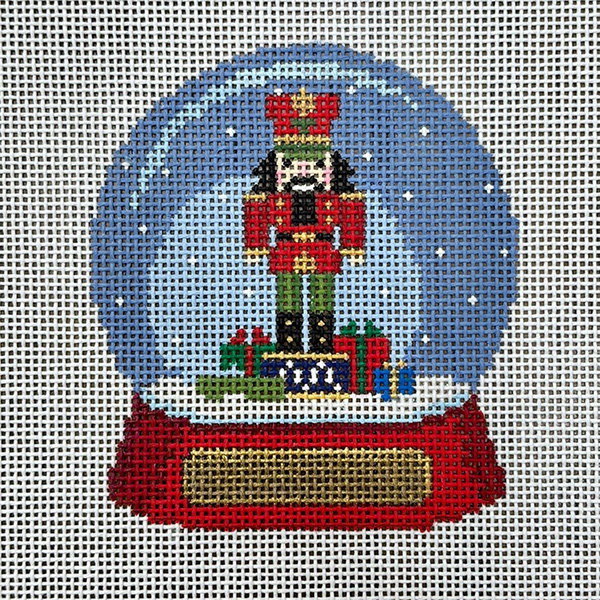 Susan Roberts Needlepoint Designs - Hand-painted Canvas - Snow Globe Nutcracker