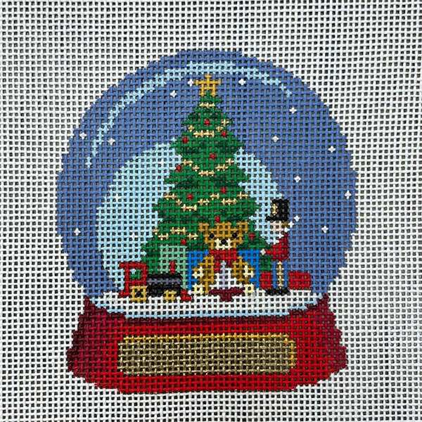 Susan Roberts Needlepoint Designs - Hand-painted Canvas - Snow Globe Toy Tree