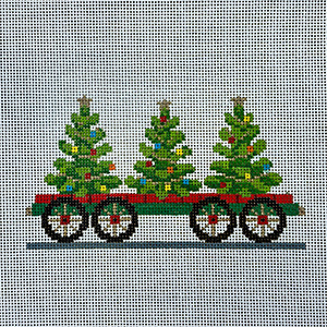 Flatbed Trees - NP Express - Susan Roberts Needlepoint Designs - Hand-painted Canvas