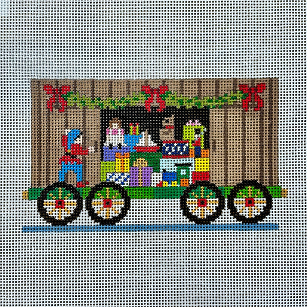 Toys Boxcar - NP Express - Susan Roberts Needlepoint Designs - Hand-painted Canvas