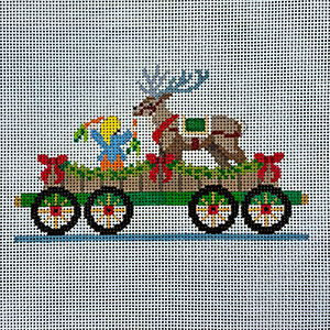 Reindeer - NP Express - Susan Roberts Needlepoint Designs - Hand-painted Canvas