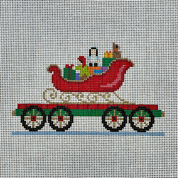 Sleigh - NP Express - Susan Roberts Needlepoint Designs - Hand-painted Canvas