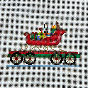 Sleigh - NP Express - Susan Roberts Needlepoint Designs - Hand-painted Canvas