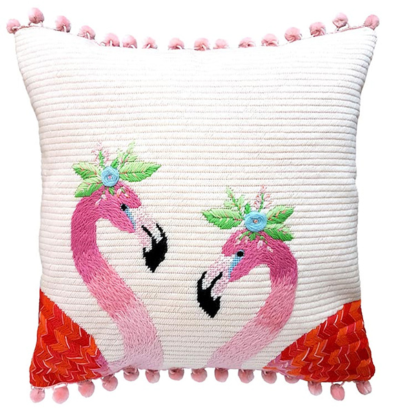 Flamingos Needlepoint Cushion Kit - Product of New Zealand