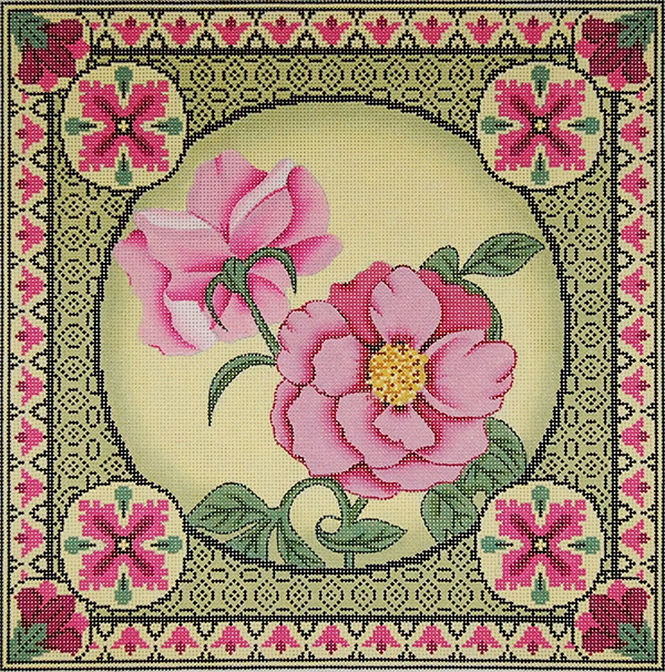 Floral Pillow 1 Hand Painted Canvas from Trubey Designs