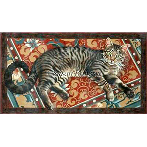 Cat on a Chinese Rug - Hand Painted Canvas from Tapestry Tent