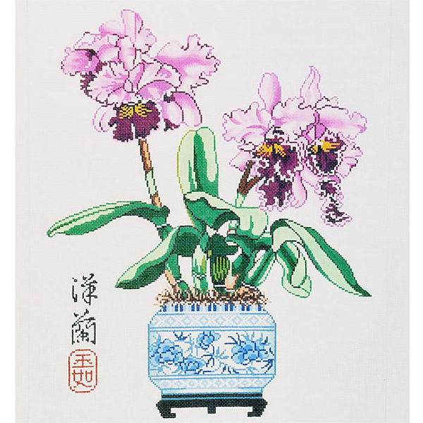 Orchid & Cattleya Hand-painted Wall Hanging Canvas