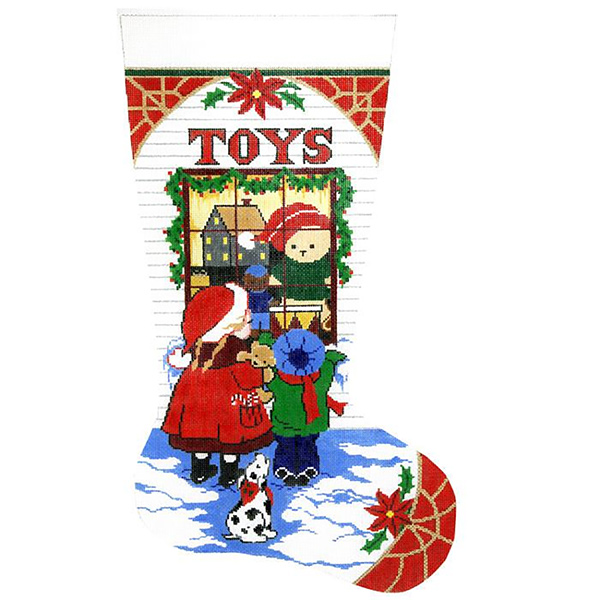 Toys Hand-painted Christmas Stocking Canvas
