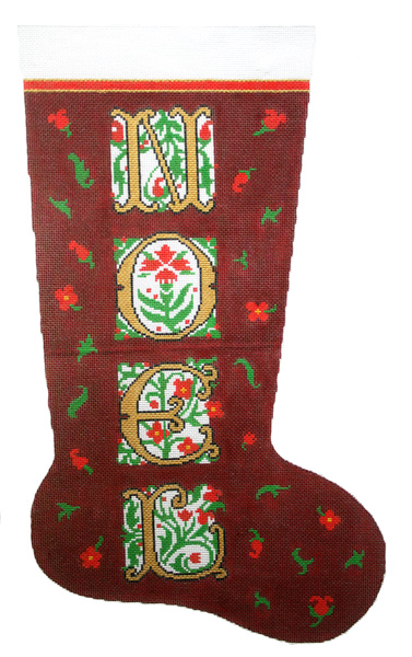 Noel Hand-painted Christmas Stocking Canvas