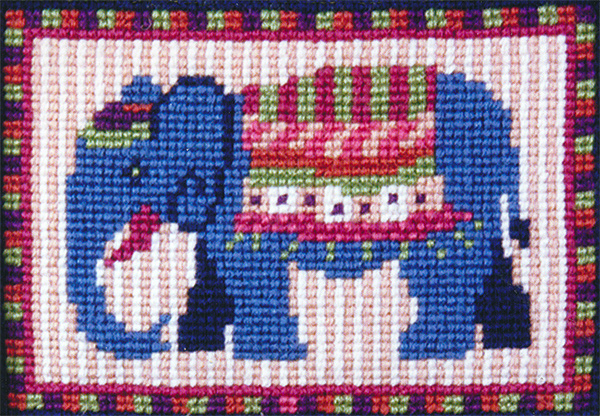 Animal Fayre Needlepoint Miniatures - Blue Elephant