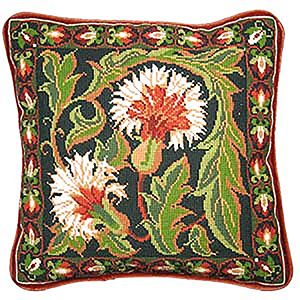 Animal Fayre Needlepoint Cushions Kit - Autumn Carnation Tile