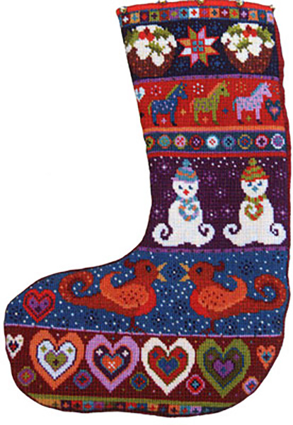 Animal Fayre Needlepoint Christmas Stocking - Snowman