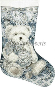Snow Bear - 18 Count Hand Painted Needlepoint Stocking Canvas