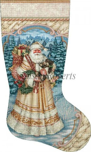 Village Delivery - 18 Count Hand Painted Needlepoint Stocking Canvas