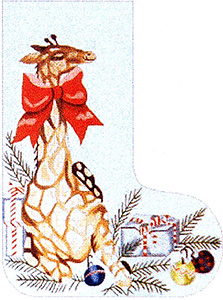 Barbara Eyre Needlepoint Designs - Hand-painted Christmas Stocking - Giraffe Stocking