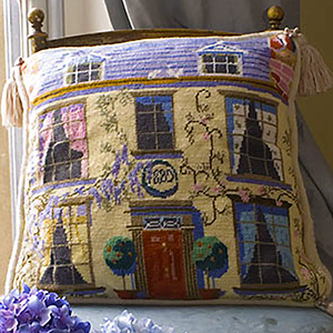 The Georgian Cottage Needlepoint Cushion Kit from The Purple Tree Collection