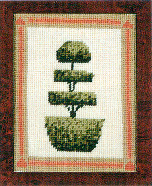 Primavera Needlepoint Picture Kit - Layered Topiary Tree