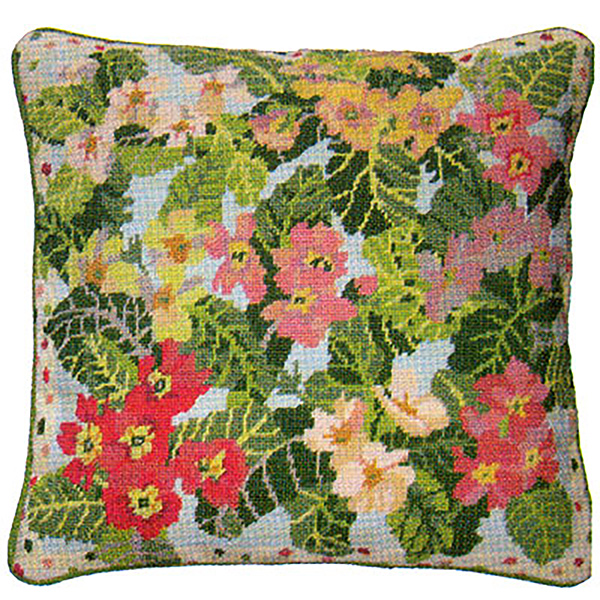 Primavera Needlepoint Cushion Kit - Garden Primroses