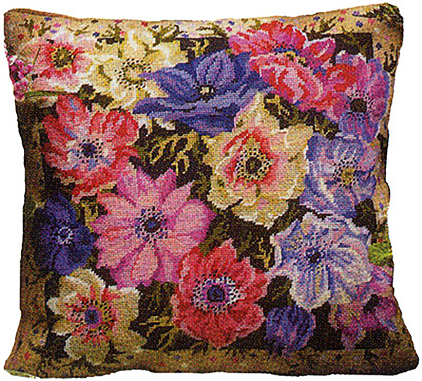Primavera Needlepoint Cushion Kit - Anemone Garden