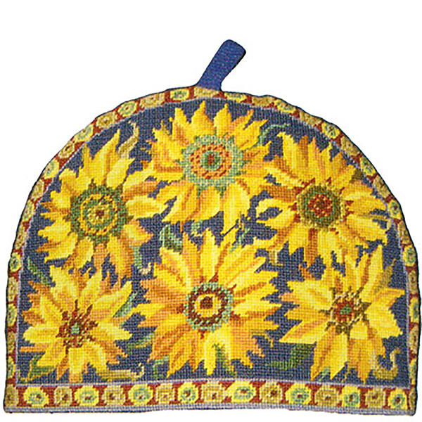 Primavera Needlepoint Teacosy Kit - Blue Sunflower