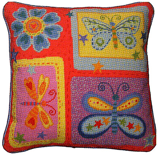 Primavera Needlepoint Cushion Kit - Butterflies