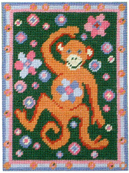 Primavera Needlepoint Picture Kit - Martha's Monkey