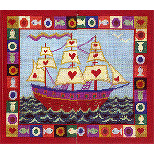 Primavera Needlepoint Picture Kit - Ship of Hearts