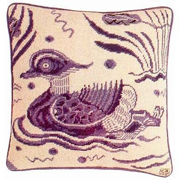 Fine Cell Work Needlepoint - Left Facing Pink Duck
