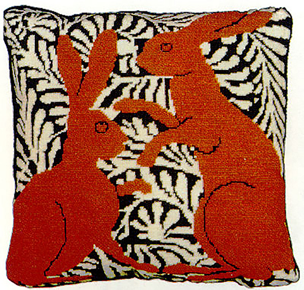 Fine Cell Work Needlepoint - Brown Boxing Hares