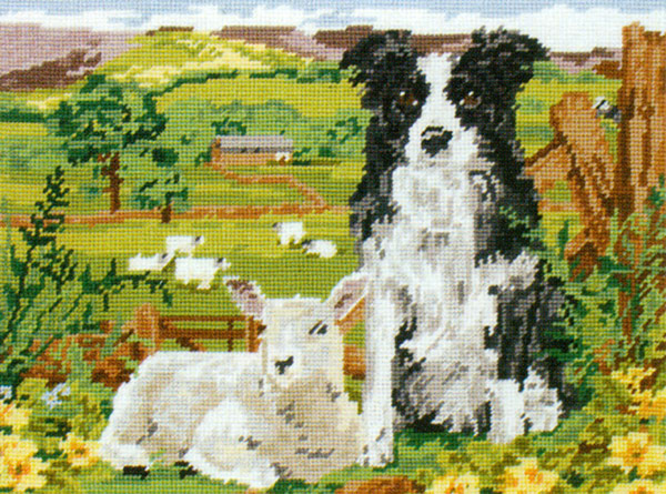 Border Collie and Lamb by Melanie Watkins-Patel - Anchor Needlepoint Tapestry Kit