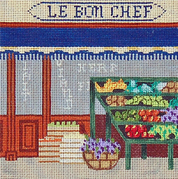 Grocery Store - Hand-Painted Needlepoint Canvas