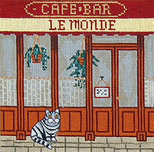 Cafe - Hand-Painted Needlepoint Canvas