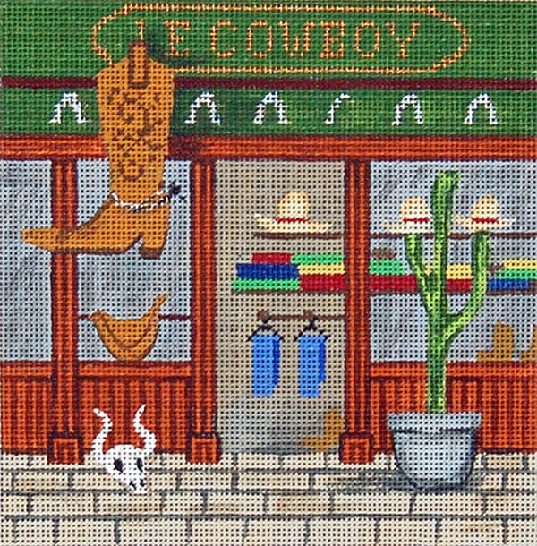 Cowboys - Hand-Painted Needlepoint Canvas