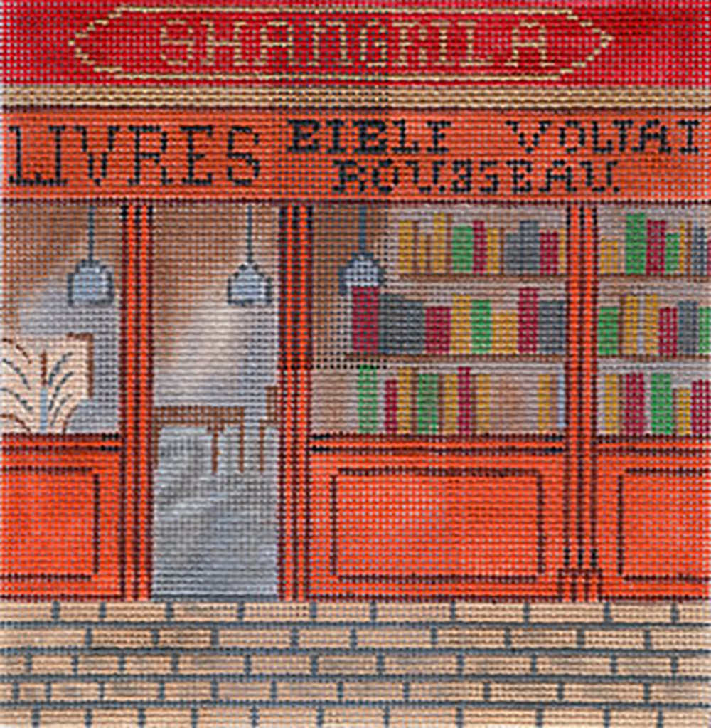 Book Store - Hand-Painted Needlepoint Canvas