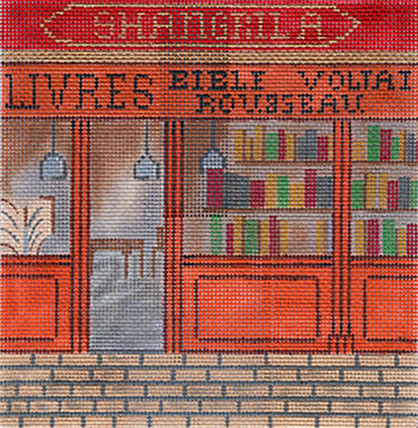 Book Store - Hand-Painted Needlepoint Canvas